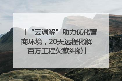 “云调解”助力优化营商环境，20天远程化解百万工程欠款纠纷