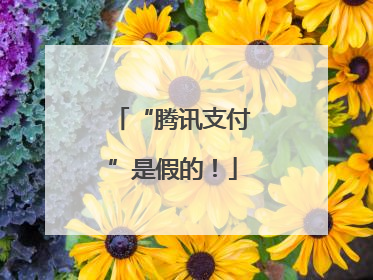“腾讯支付”是假的！