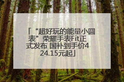 “超好玩的能量小圆表”荣耀手表Fit正式发布 国补到手价424.15元起