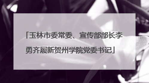 玉林市委常委、宣传部部长李勇齐履新贺州学院党委书记