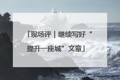现场评｜继续写好“提升一座城”文章