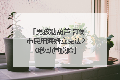 男孩糖葫芦卡喉 市民用海姆立克法20秒助其脱险
