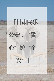 甘肃民乐公安：“警心”护“企兴”