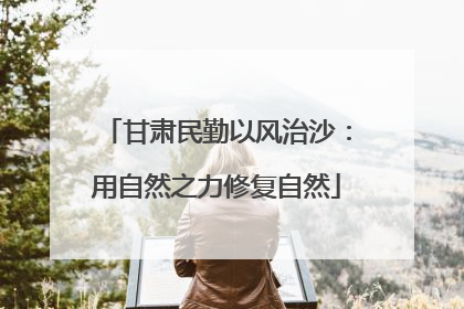 甘肃民勤以风治沙：用自然之力修复自然
