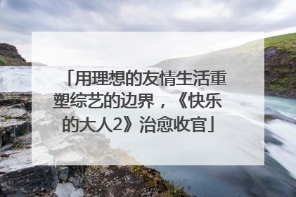 用理想的友情生活重塑综艺的边界，《快乐的大人2》治愈收官