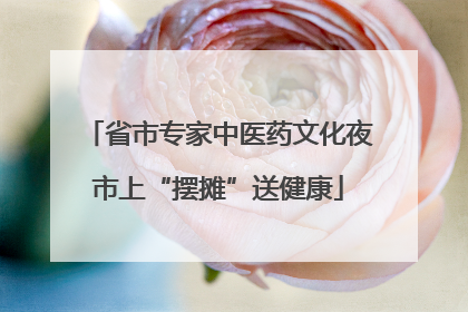 省市专家中医药文化夜市上“摆摊”送健康