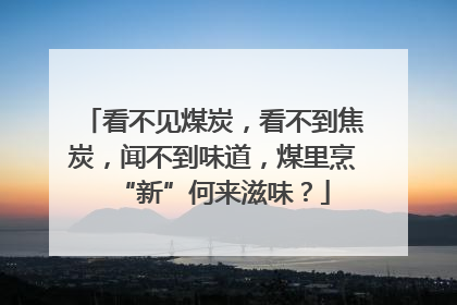 看不见煤炭，看不到焦炭，闻不到味道，煤里烹“新”何来滋味？
