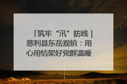 筑牢“汛”防线｜慈利县东岳观镇：用心用情架好党群温暖悠长的“连心桥”