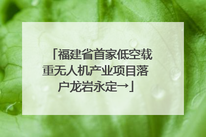福建省首家低空载重无人机产业项目落户龙岩永定→