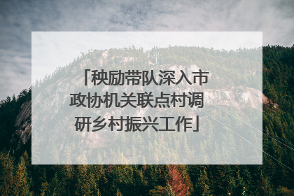 秧励带队深入市政协机关联点村调研乡村振兴工作