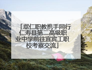 翠仁职教携手同行 仁寿县第二高级职业中学前往宜宾工职校考察交流