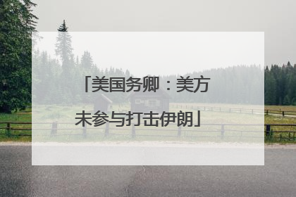 美国务卿：美方未参与打击伊朗