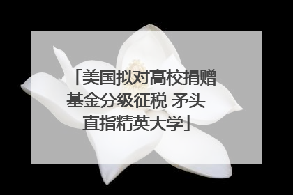 美国拟对高校捐赠基金分级征税 矛头直指精英大学