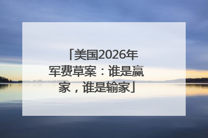 美国2026年军费草案：谁是赢家，谁是输家