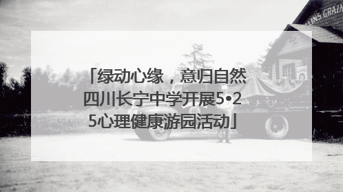 绿动心缘，意归自然 四川长宁中学开展5•25心理健康游园活动