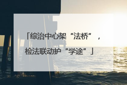 综治中心架“法桥”，检法联动护“学途”