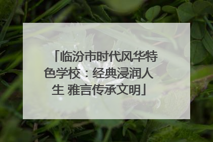 临汾市时代风华特色学校：经典浸润人生 雅言传承文明