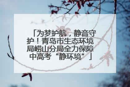 为梦护航，静音守护！青岛市生态环境局崂山分局全力保障中高考“静环境”
