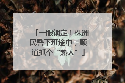 一眼锁定！株洲民警下班途中，顺道抓个“熟人”