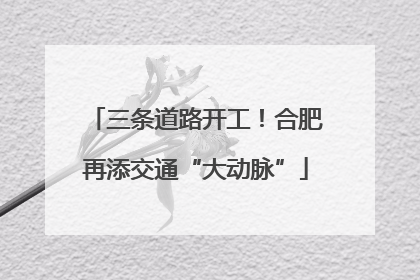 三条道路开工！合肥再添交通“大动脉”