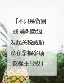 不只是贸易战 美对欧盟发起关税威胁意在掌握多项议程主导权