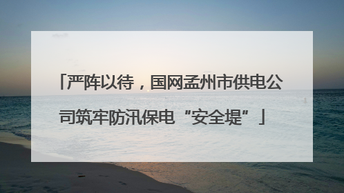 严阵以待，国网孟州市供电公司筑牢防汛保电“安全堤”
