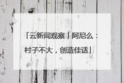 云新闻观察︱阿尼么：村子不大，创造佳话