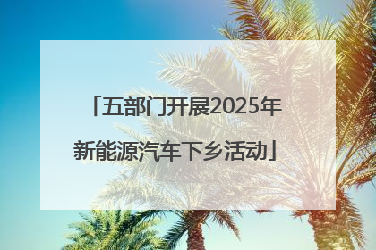 五部门开展2025年新能源汽车下乡活动
