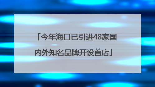 今年海口已引进48家国内外知名品牌开设首店