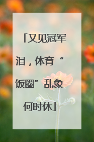 又见冠军泪，体育“饭圈”乱象何时休
