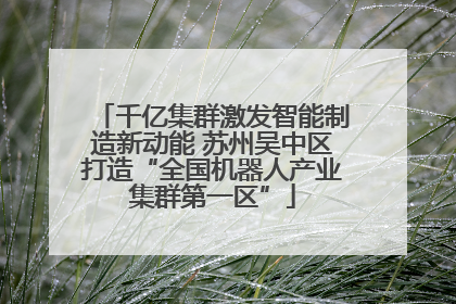 千亿集群激发智能制造新动能 苏州吴中区打造“全国机器人产业集群第一区”