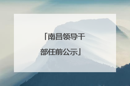 南昌领导干部任前公示
