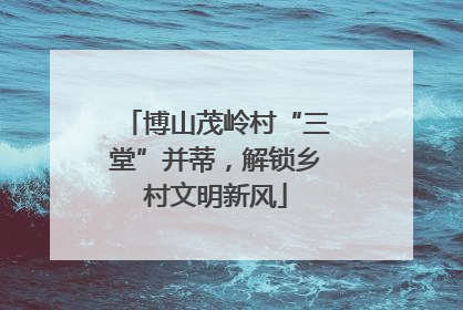 博山茂岭村“三堂”并蒂，解锁乡村文明新风