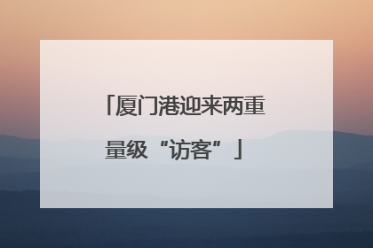 厦门港迎来两重量级“访客”