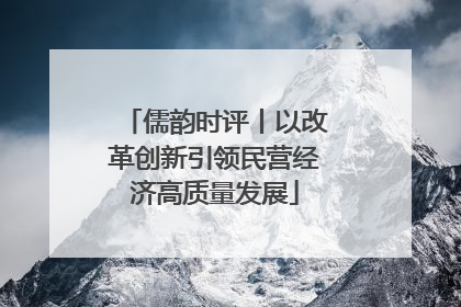 儒韵时评丨以改革创新引领民营经济高质量发展