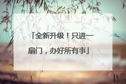 全新升级！只进一扇门，办好所有事