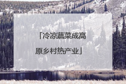 冷凉蔬菜成高原乡村热产业