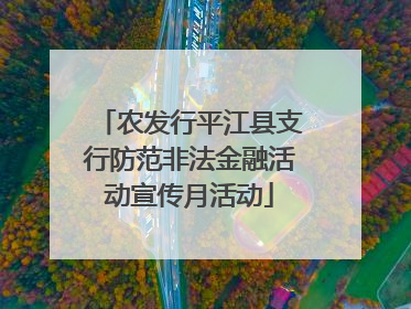农发行平江县支行防范非法金融活动宣传月活动