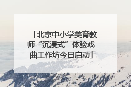 北京中小学美育教师“沉浸式”体验戏曲工作坊今日启动