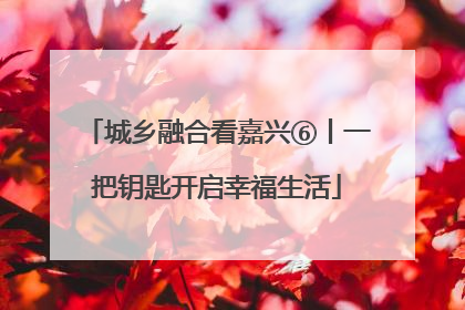 城乡融合看嘉兴⑥丨一把钥匙开启幸福生活