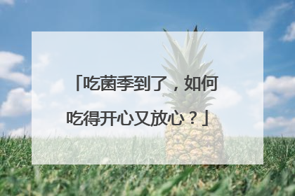 吃菌季到了，如何吃得开心又放心？