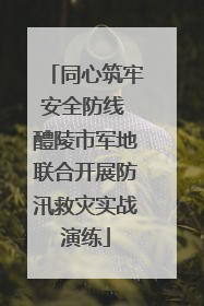 同心筑牢安全防线 醴陵市军地联合开展防汛救灾实战演练