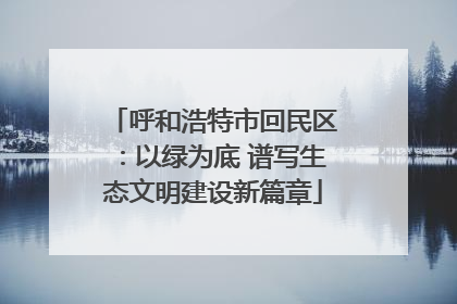 呼和浩特市回民区：以绿为底 谱写生态文明建设新篇章