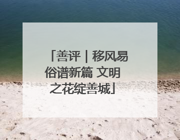 善评｜移风易俗谱新篇 文明之花绽善城