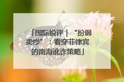 国际锐评｜“扮弱卖惨”：看穿菲律宾的南海讹诈策略