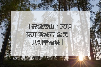 安徽潜山：文明花开满城芳 全民共创幸福城