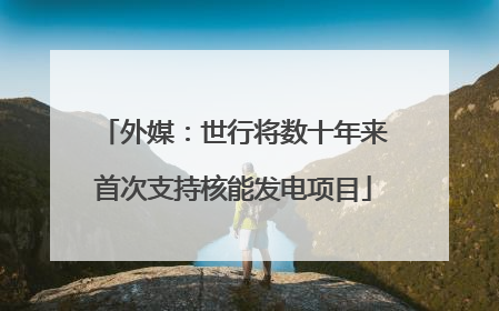 外媒：世行将数十年来首次支持核能发电项目