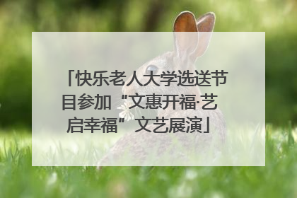 快乐老人大学选送节目参加“文惠开福·艺启幸福”文艺展演