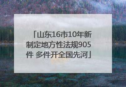 山东16市10年新制定地方性法规905件 多件开全国先河