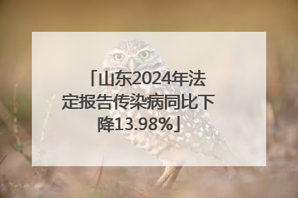 山东2024年法定报告传染病同比下降13.98%